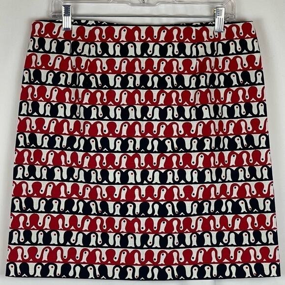 Talbots Red & Black Bold Print Career Office Feminine Skirt NWOT Size 10P - Picture 4 of 11